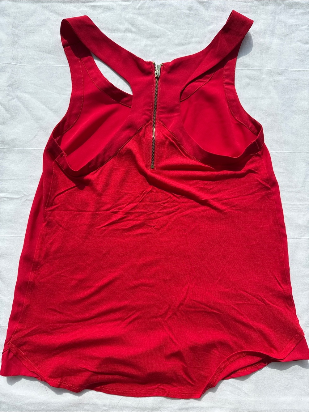 Express Red Racerback Tank Top with Back Zip - Picture 3 of 3